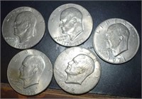 (5) Eisenhower Dollars - 1976, 76, 71, 74, 72