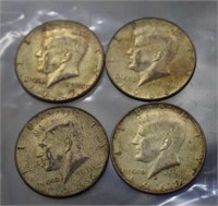 (4) 40% Silver Kennedy Half Dollars - 1966, 66, 67