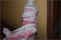 Partial Roll of Red Toile Joile Fabric