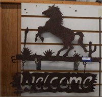 Metal "Welcome" Horse Sign