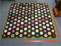 antique smaller flower garden lap quilt
