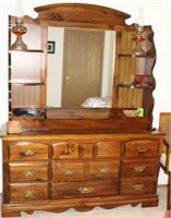 TRIPLE DRESSER WITH A LARGE MIRROR,
