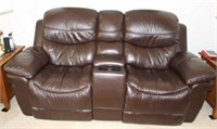 LARGE LEATHER DUAL ELEC. RECLINERS