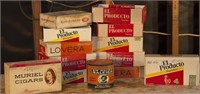 (12) CIGAR CONTAINERS & TOBACCO CAN