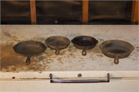 BOX LOT: 4 CAST IRON PANS