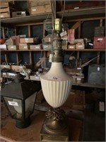 ART DECO LAMP (PORCELAIN & BRASS)