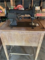ANTIQUE "WHITE" SEWING MACHINE IN CABINET