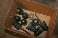 BOX LOT: SELECTION OF INSULATORS, SOME WITH POST