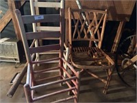 3 WOODEN CHAIRS-NEED  WORK