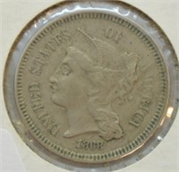 1868 3 CENT PIECE  XF