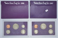TWO PROOF SETS 1987 1986