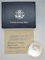 SPECIAL OLYMPICS SILVER DOLLAR W BOX PAPERS