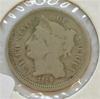 1866 3 CENT  PIECE