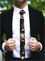 Mens Solid Color Skinny Necktie - Classic Wedding