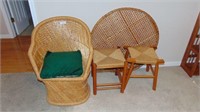 Wicker Chair & Stools