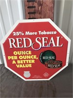 Red Seal tobacco tin sign