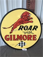 Roar w/Gilmore round metal sign