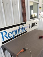 Republic tires tin sign