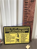 How to lift correctly sign