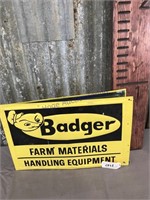 Badger Farm Materials folded tin sign