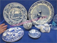 6 blue-white pieces (staffordshire-england-other)