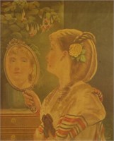 WOMAN STARING IN THE MIRROR PRINT