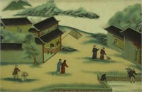 FRAMED REVERSE ON GLASS CHINESE PAINTING