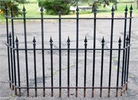 Antique Black Wrought Iron Fence w/ Spear Finials