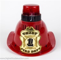 Vintage Radio Shack Fire Dept Chief Hat Helmet