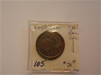 1854 Large Cent (Brown) UNC