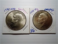 2  1776-1976 Variety Z Eisenhower Dollars