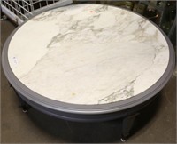 VINTAGE BAKER CONTEMPORARY INLAID MARBLE TOP TABLE