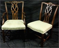 SET OF SIX CHIPPENDALE STYLE DINING CHAIRS