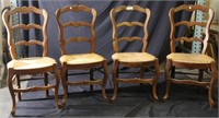 SET OF FOUR LADDER BACK COUNTRY FRENCH CHAIRS