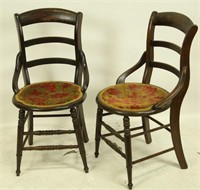 PAIR OF NEEDLEPOINT CHAIRS