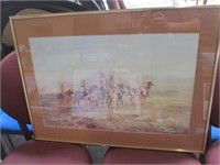 Native American Warriors Scouting Framed Picture
