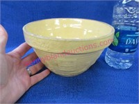 old yellow stoneware bowl - 7 inch bowl