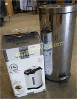 Stainless Trash Can,  Hot Water Dispenser