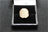 CUSTOM 1CT DIAMOND PAVE’ RING 14KT 5.4 GRAMS -