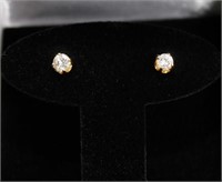 LARGE ROUND DIAMOND SOLITAIRE EARRINGS 14KT