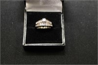 DIAMOND WEDDING SET 14KT 5.4 GRAMS - SIZE: 4 1/2