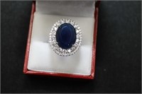 8.12CT SAPPHIRE RING - SIZE: 7 1/4