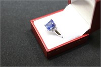 3CT TANZANITE RING - SIZE: 8