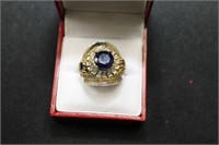 3.22CT SAPPHIRE RING - SIZE: 8 1/2