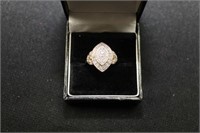 LARGE MARQUE DIAMOND CLUSTER RING - SIZE: 7