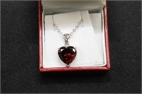 3CT RUBY HEART NECKLACE