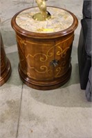 FRENCH DOVE MARBLE TOP ROUND TABLE