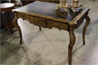 FRENCH DOVE LEATHER TOP FRENCH LEG DESK
