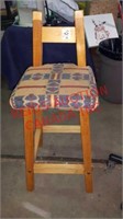 Fabric and wood stool