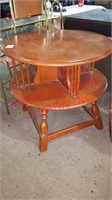 Two tier round Maple table